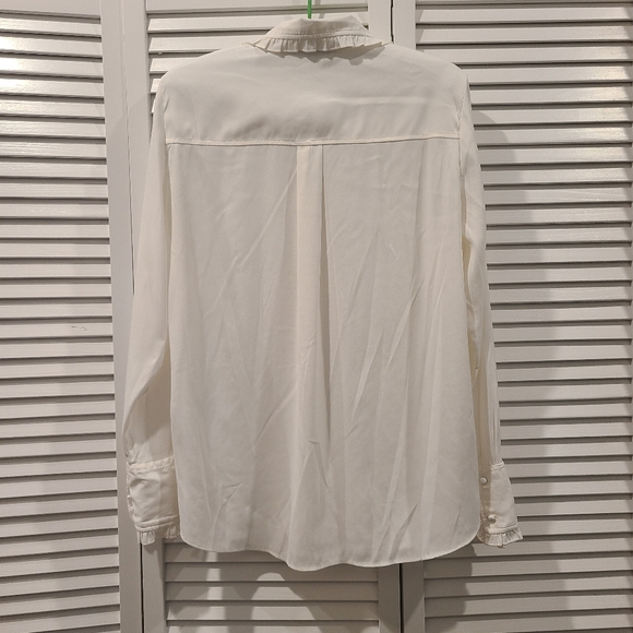 H&M Button Up Ruffled Blouse, Medium - Picture 9 of 10